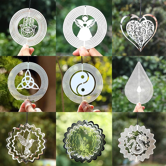 3D Stainless Steel Mirror Wind Spinning Sun-Catcher