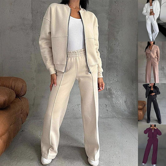 Women's Sports Jacket & Wide Leg Track Pants