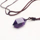 Natural Amethyst Hexahedron Pendant