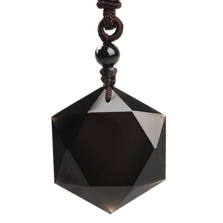 Obsidian Pendant Six-pointed Star