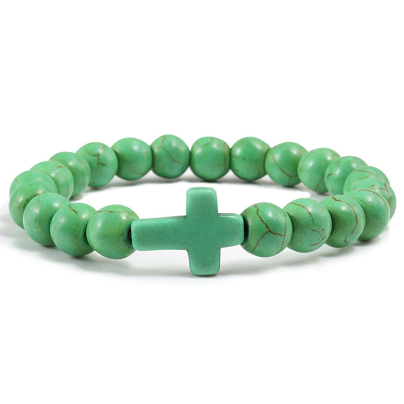 Semi-Precious Stone Cross Bracelet