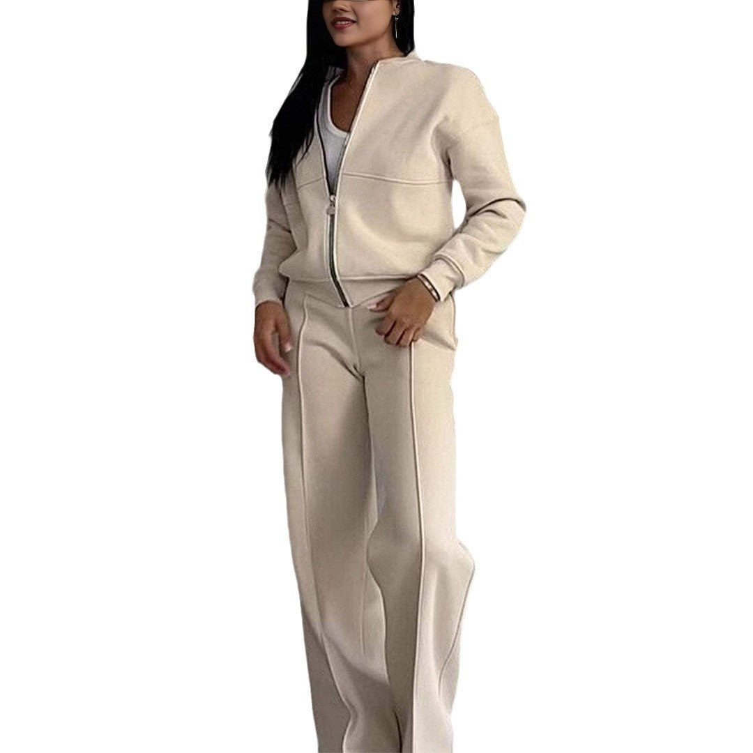 Women's Sports Jacket & Wide Leg Track Pants