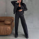 Women's Sports Jacket & Wide Leg Track Pants