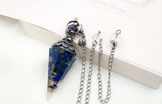 Vintage Resin Pendulum with Silver Chain