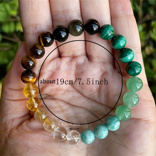 Natural Stone Citrine Malachite Bracelet