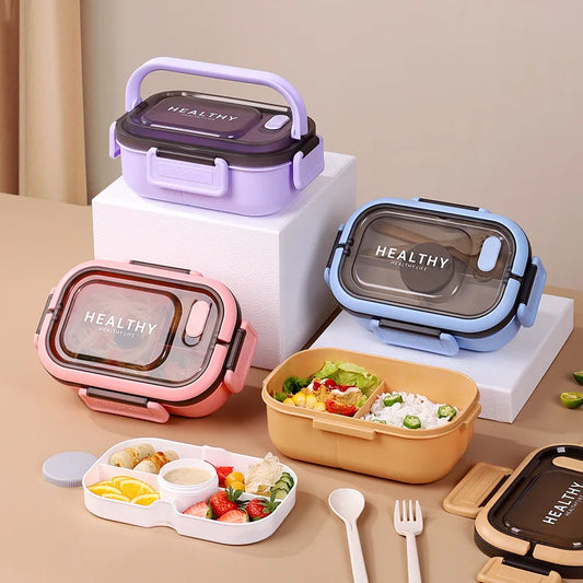 Lunch box with fork and spoon - no-leak - 1200ml