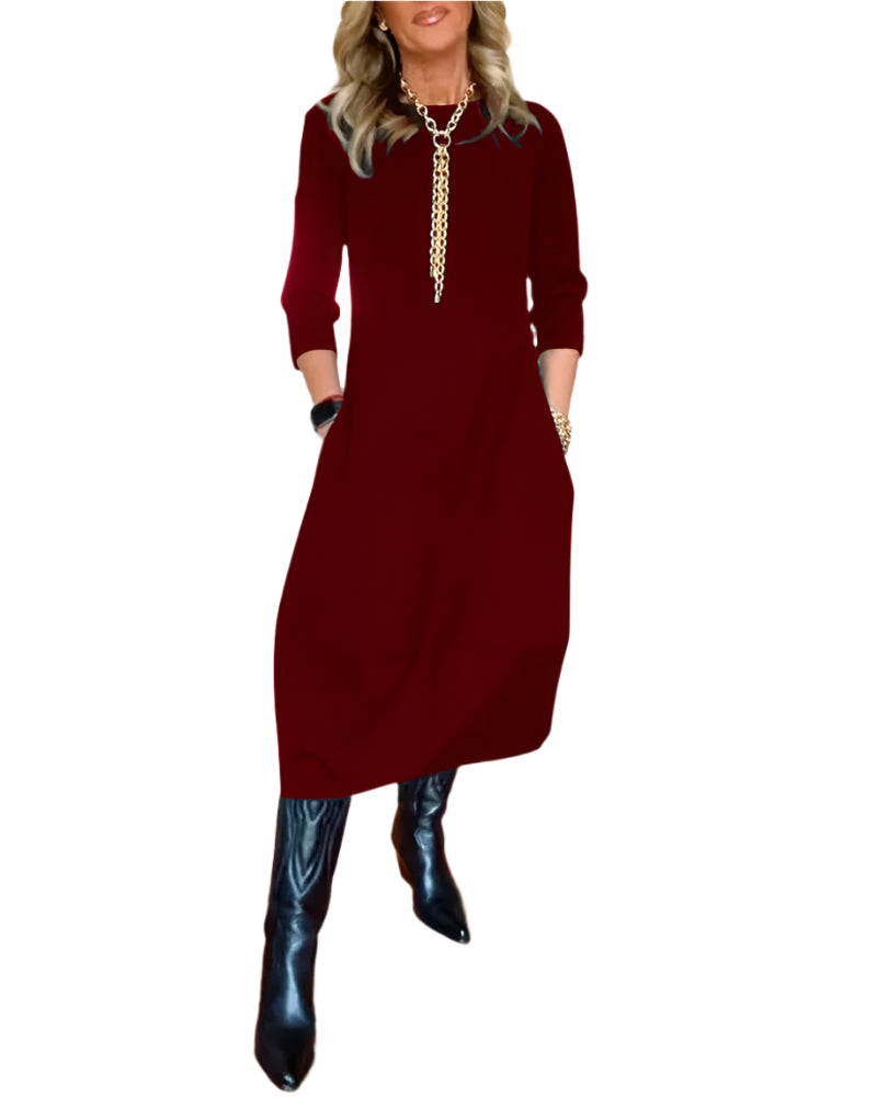 Warm Loose Round-neck Dress