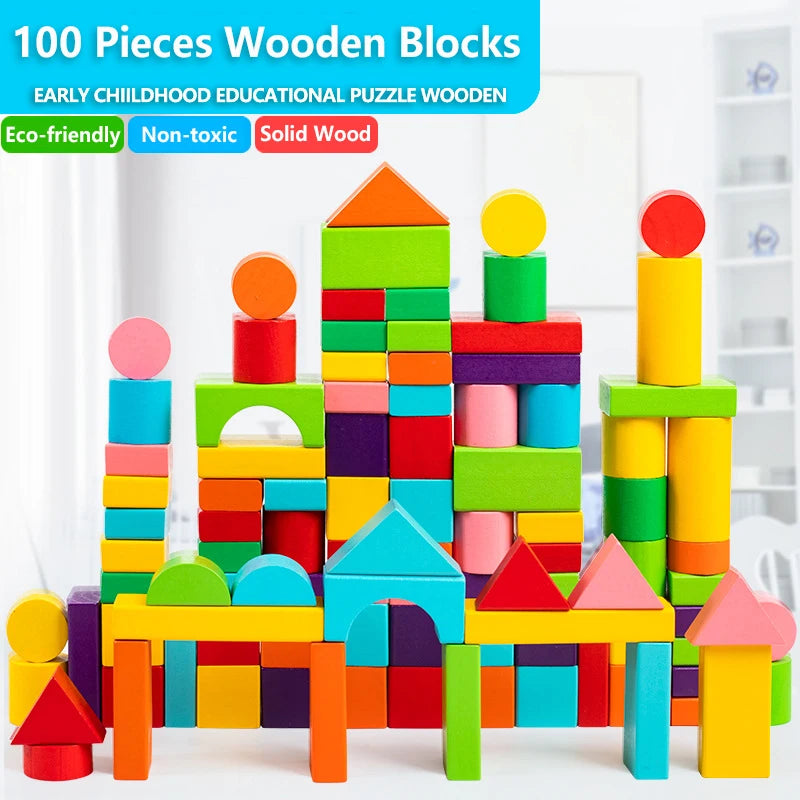 Educational Wooden Building Blocks for Kids