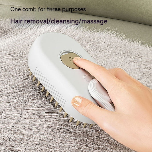 Pet Steam Brush 3-in-1 Grooming and Massage