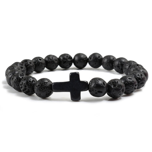 Semi-Precious Stone Cross Bracelet