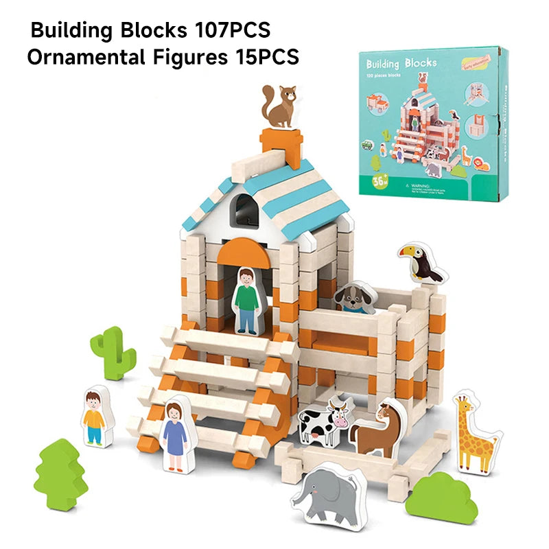 Wooden Building Blocks for Kids - STEM